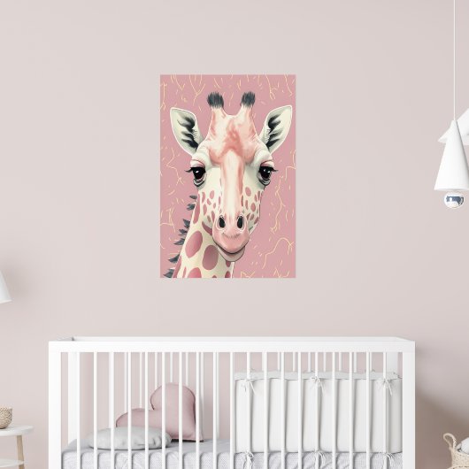 Niedliches Pink Giraffe Poster (Kinderzimmer 2)