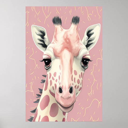 Niedliches Pink Giraffe Poster (Vorne)