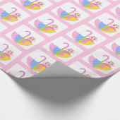 Niedliches Pink Girl Babyduschmuster Geschenkpapier (Ecke)