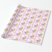 Niedliches Pink Girl Babyduschmuster Geschenkpapier (Ungerollt)