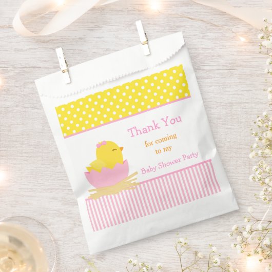 Niedliches Pink Girl Chick Dusche Party Geschenktütchen (Ausgeschnitten)