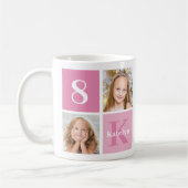 Niedliches Pink Girl Foto Collage Custom Geburtsta Kaffeetasse (Links)