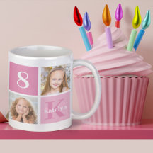 Niedliches Pink Girl Foto Collage Custom Geburtsta