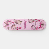 Niedliches Pink Girly Butterfly Skateboard (Horizontal)