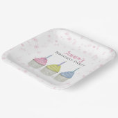 Niedliches Pink Giro Cupcakes Pappteller (Gewinkelt)