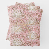 Niedliches Pink/Gold Weihnachtsmuster Geschenkpapier Set (Beispiel)