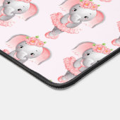 Niedliches Pink & Grau Elephant Ballerina Muster Schreibtischunterlage (Ecke)