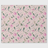 Niedliches Pink Greenerity Pattern Geschenk Geschenkpapier (Flach)