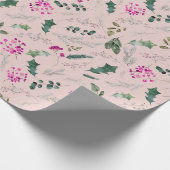 Niedliches Pink Greenerity Pattern Geschenk Geschenkpapier (Ecke)