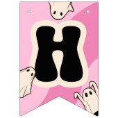 Niedliches Pink Happy Halloween Party Wimpelkette (Erste Fahne)