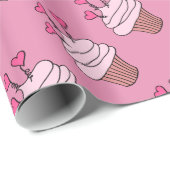 Niedliches Pink Heft Cupcakes Packpapier (Rolleneckpunkt)
