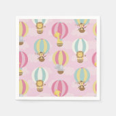 Niedliches Pink Hot Air Ballon Papier Serviette (Vorderseite)