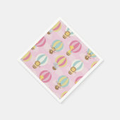 Niedliches Pink Hot Air Ballon Papier Serviette (Ecke)