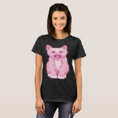 Niedliches Pink Kitten Baby Tier mit Schnuller T-Shirt (Vorne ganz)