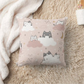 Niedliches Pink Kitten-Muster Kissen (Decke)