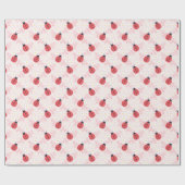 Niedliches Pink Ladybug Wrapping Paper Sheet Set Geschenkpapier (Flach)
