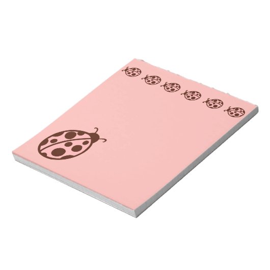 Niedliches PInk Ladybugs Notepad Notizblock (Rotiert)