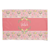 Niedliches Pink Lama Muster für kleine Mädchen Kissenbezug (Vorderseite)