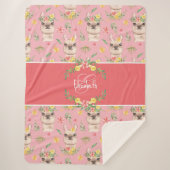 Niedliches Pink Lama Muster für kleine Mädchen Sherpadecke (Vorderseite)