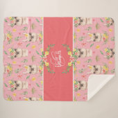 Niedliches Pink Lama Muster für kleine Mädchen Sherpadecke (Vorderseite (Horizontal))