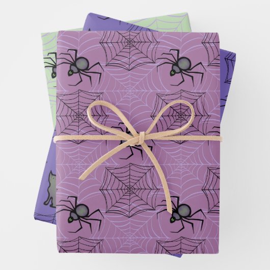 Niedliches PInk Lila Katzenspinne Papier Set- 3 (Beispiel)