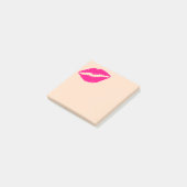 Niedliches Pink-Lippenstift-Kissenpapier Post-it Klebezettel (angewinkelt)