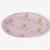 Niedliches Pink-Mädchen Pappteller (Schrägansicht)