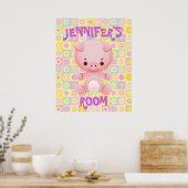Niedliches Pink-Ping-Kinderposter Poster (Küche)