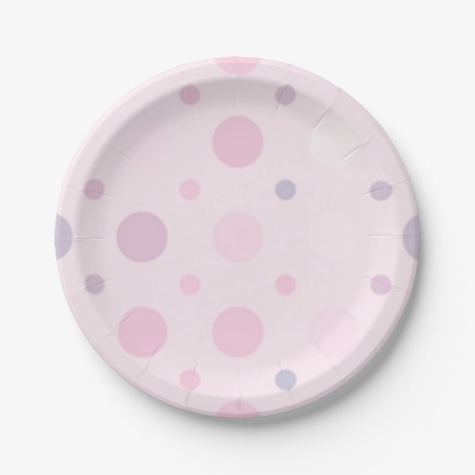 Niedliches Pink Polka Dot Muster Pappteller (Vorderseite)