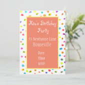 Niedliches Pink-Polka-Dot-Party Einladung (Stehend Vorderseite)