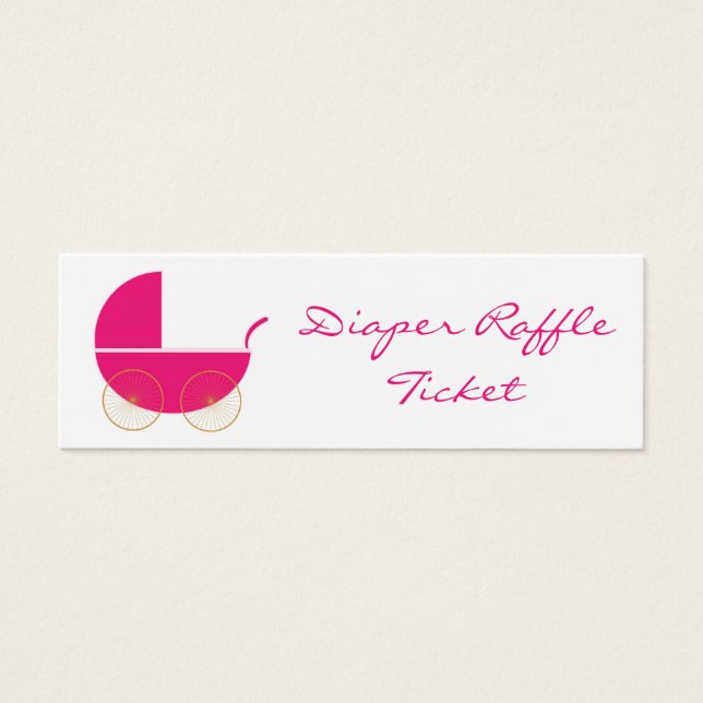 Niedliches Pink Pram Diaper Raffle Ticket - Skinne (Vorderseite)