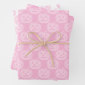 Niedliches Pink Pumpkin Pattern Halloween-Party Geschenkpapier Set (Beispiel)