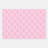 Niedliches Pink Pumpkin Pattern Halloween-Party Geschenkpapier Set (Vorderseite)