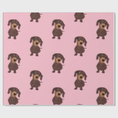Niedliches Pink Sausage Dackel Wrapping Paper Geschenkpapier (Flach)