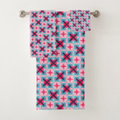 Niedliches Pink Star Pattern Badetuch Badhandtuch Set (Insitu)