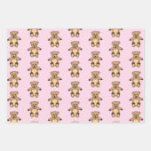 Niedliches Pink Teddy Bär Girl Pattern Geschenkpapier Set (Vorderseite)