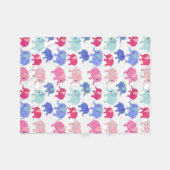 NIEDLICHES PINK- UND BLUE ELEPHANTS-PATTER FLEECEDECKE (Vorderseite (Horizontal))