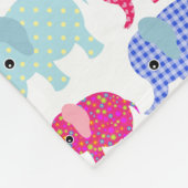 NIEDLICHES PINK- UND BLUE ELEPHANTS-PATTER FLEECEDECKE (Ecke)
