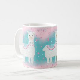 Niedliches Pink- und Minzlammuster Kaffeetasse