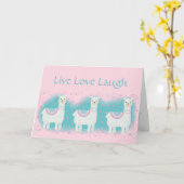 Niedliches Pink- und Minzlammuster Karte (Gelbe Blume)