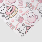 Niedliches Pink und Weißkatzenpapier Seidenpapier (Ausschnitt)