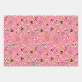 Niedliches Pink Weihnachts Flamingo und Ananas Mus Geschenkpapier Set (Vorderseite)