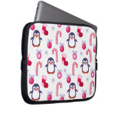 Niedliches Pink & White Weihnachtsmuster mit Pingu Laptopschutzhülle (Vorne Rechts)
