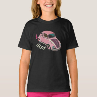 NIEDLICHES PINKAUTO, KLASSISCHES AUTO, VINTAGE AUT T-Shirt