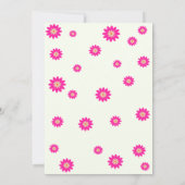 Niedliches pinkfarbenes Mädchen Dinosaurier 1. Geb Einladung (Rückseite)