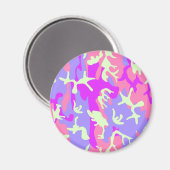 Niedliches pinkfarbiges digitales Tarnmuster Magnet (Vorderseite/Rückseite)