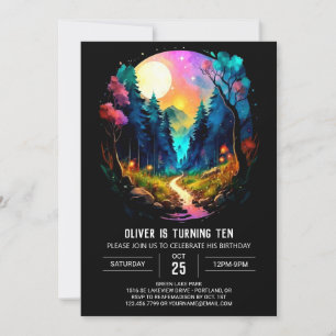 Niedliches Pinselholz zum Geburtstag des Waldes Einladung