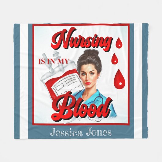 Niedliches Pinup_ Nahrung in meinem Blut Fleecedecke (Vorderseite (Horizontal))