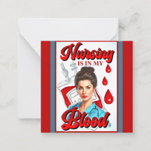 Niedliches Pinup_ Nahrung in meinem Blut Mitteilungskarte