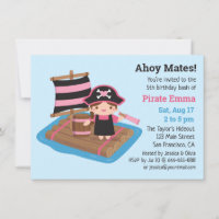 Niedliches Pirate Girl Raft Kindergeburtstag Party
